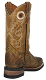 Kids #184 Light Brown Western Boots Leather - Square Toe