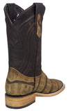Mens #105N Honey Brown Cowboy Boots Alligator Big Belly Print - Square Toe