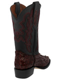 Mens Black Cherry Crocodile & Ostrich Print Leather Cowboy Boots - J Toe