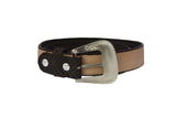 Kids Dark Brown Western Cowboy Belt Snake Print Leather - Removable Buckle