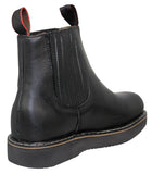 Mens #100RA Black Work Boots Leather Elastic Gusset  - Soft Toe