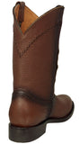 Mens Dean Brown Western Boots Leather Zipper - Roper Toe
