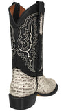 Mens Natural Cowboy Boots Lizard Print Leather - Round Toe