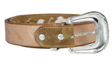 Sand #495 Western Belt Floral Leather - Removable Buckle