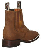 Mens #510 Cognac Chelsea Ankle Boots Leather - Square Toe