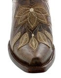 Womens Summer Brown Leather Cowboy Boots - Snip Toe
