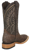 Mens #180N Brown Cowboy Boots Python Snake Print - Square Toe