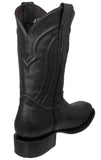 Mens Floater Black Western Boots Grain Leather - Square Toe