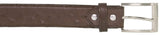Light Brown Western Cowboy Belt Ostrich Quill Print Leather - Silver Buckle