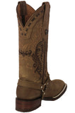 Womens Dallas Light Brown Western Boots Leather Removable Straps - Square Toe