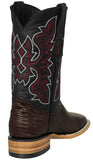 Mens Black Cherry Cowboy Boots Teju Lizard Leather - Square Toe