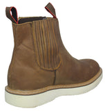 Mens #100RA Brown Work Boots Leather Elastic Gusset  - Soft Toe
