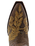 Womens Roma Brown Leather Cowboy Boots - Snip Toe