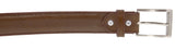 Light Brown Western Cowboy Belt Solid Grain Leather - Silver Buckle