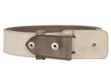 Light Brown Western Cowboy Belt Classic Solid Leather - Rodeo Buckle