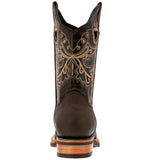 Womens Jesse Brown Western Cowboy Boots Leather - Square Toe