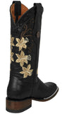 Womens Annie Black Western Boots Leather - Square Toe