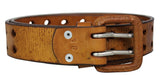 Cognac #416 Leather Belt Double Prong - Removable Buckle