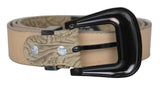 Sand #475 Western Cowboy Belt Tooled Leather - Removable Buckle