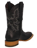 Mens Black Western  Cowboy Boots Real Leather - Rodeo Toe