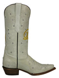 Womens 'I Do' Off White Wedding Boots Leather - Snip Toe