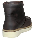 Mens 300RA Brown Work Boots Leather Zipper - Soft Toe