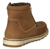 Mens 300W Light Brown Work Boots Leather Zipper - Soft Toe