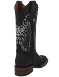Womens Dallas Black Western Boots Leather - Square Toe