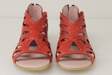 Womens #202 Red Authentic Mexican Huaraches - Open Toe