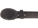 Mens Brown Alligator Big Belly Print Leather Belt - Round Buckle
