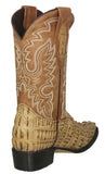 Mens #130 Sand Cowboy Boots Crocodile Tail Print - J Toe