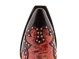 Womens Katy Baby Red Cowboy Boots Leather - Snip Toe