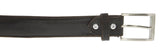 Dark Brown Western Cowboy Belt Solid Grain Leather - Silver Buckle
