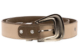 Brown Western Cowboy Leather Belt Navajo Concho - Silver Buckle