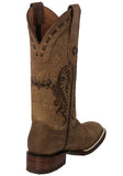 Womens Dallas Light Brown Western Boots Leather - Square Toe