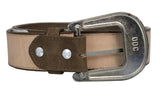 Light Brown #495 Western Belt Floral Leather - Removable Buckle