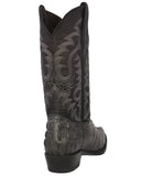 Mens #130 Gray Alligator Tail Print Leather Cowboy Boots - J Toe