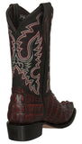 Mens Black Cherry Cowboy Boots Crocodile Tail Print - J Toe