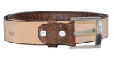 Brown #220F Western Belt Ostrich Leg Print Leather - Removable Buckle