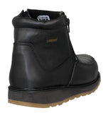 Mens 300W Black Work Boots Leather Zipper - Soft Toe