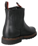 Mens 100TR Black Work Boots Leather Pull On - Soft Toe