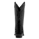 Mens #110 Black Alligator Back Print Leather Cowboy Boots - J Toe
