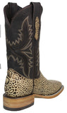 Mens #170N Sand Cowboy Boots Sea Turtle Shell Print - Square Toe