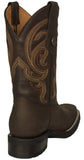 Mens #305 Brown Western Boots Leather Rubber Soles - Square Toe