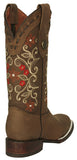 Womens Abigail Light Brown Cowboy Boots Leather - Square Toe