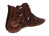 Womens Authentic Huaraches Real Leather Sandals Zipper Cognac - #200