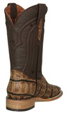 Mens #105N Sand Cowboy Boots Alligator Big Belly Print - Square Toe