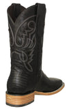Mens #175N Black Cowboy Boots Teju Lizard Print - Square Toe