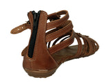 Womens Authentic Huaraches Real Leather Sandals Flowers Cognac - #226