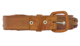 Cognac Concho Western Leather Cowboy Belt - Removable Buckle